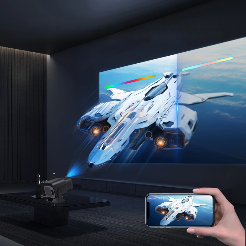 HY320 Mini Android 11 Projektor – 300 ANSI, 720P Native, 4K-Support, Wifi6 & BT5.0 – Kino für Zuhause & Outdoor
