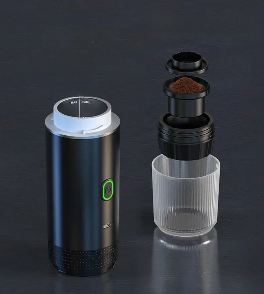 Tragbare elektrische 3-in-1 Espressomaschine – Für Auto, Camping & Zuhause | 20 Bar Hochdruck, Heizfunktion & USB-Aufladung