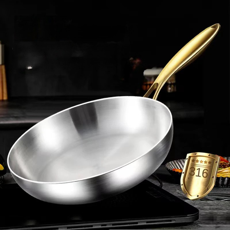 316 Edelstahl Bratpfanne 28cm – 7-Schicht Profi-Pfanne für gesundes und gleichmäßiges Kochen