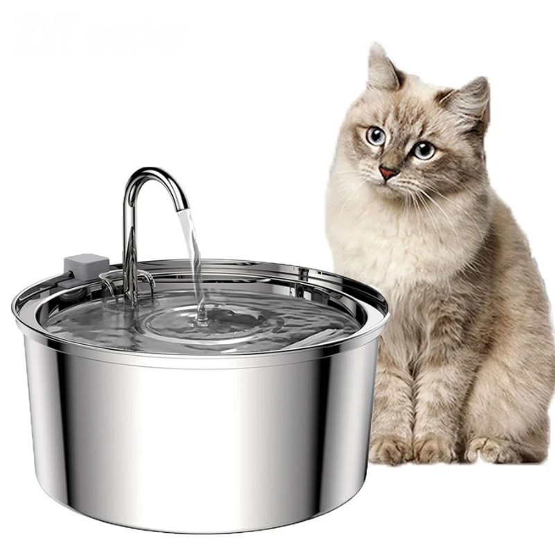 Edelstahl Trinkbrunnen für Katzen & Hunde – Leise, Langlebig & Hygienisch mit Doppelfiltersystem (3L Kapazität)