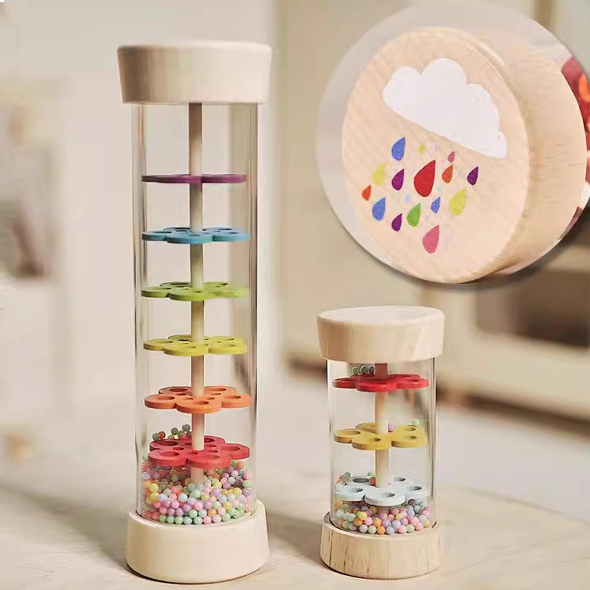 Baby Wood Rain Sound Tube – Gentle Sounds for Calm Moments & Early Education