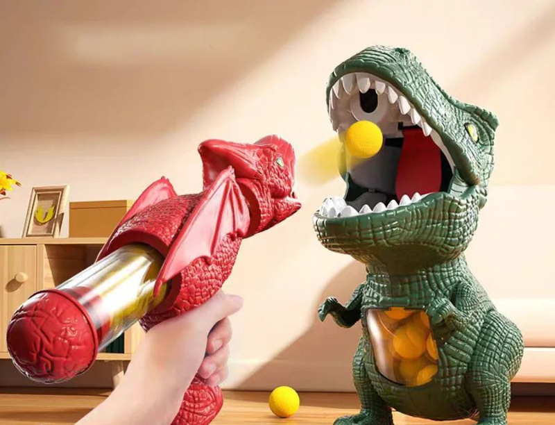 Dinosaurier Schießen Tyrannosaurus Rex – Interaktives Eltern-Kind Spielzeug mit Soft Bullet Gun & Puzzle-Funktion für Kinder ab 3 Jahren