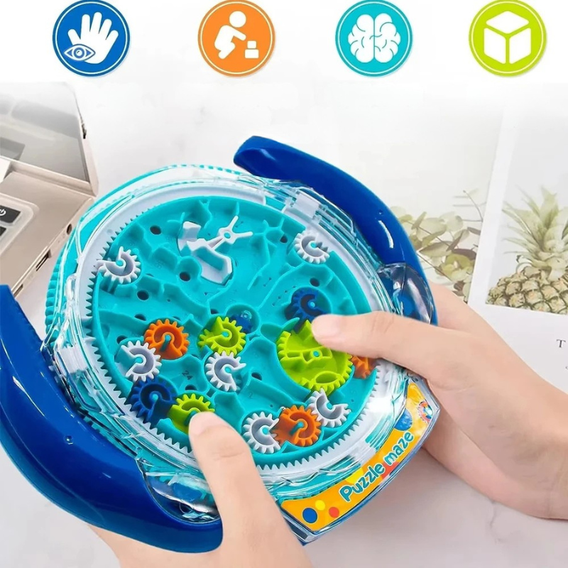 3D Kreatives Puzzle Labyrinth – Magischer Transparent-Würfel mit Rollball für Kinder | Stressabbau & Lernspaß in Einem