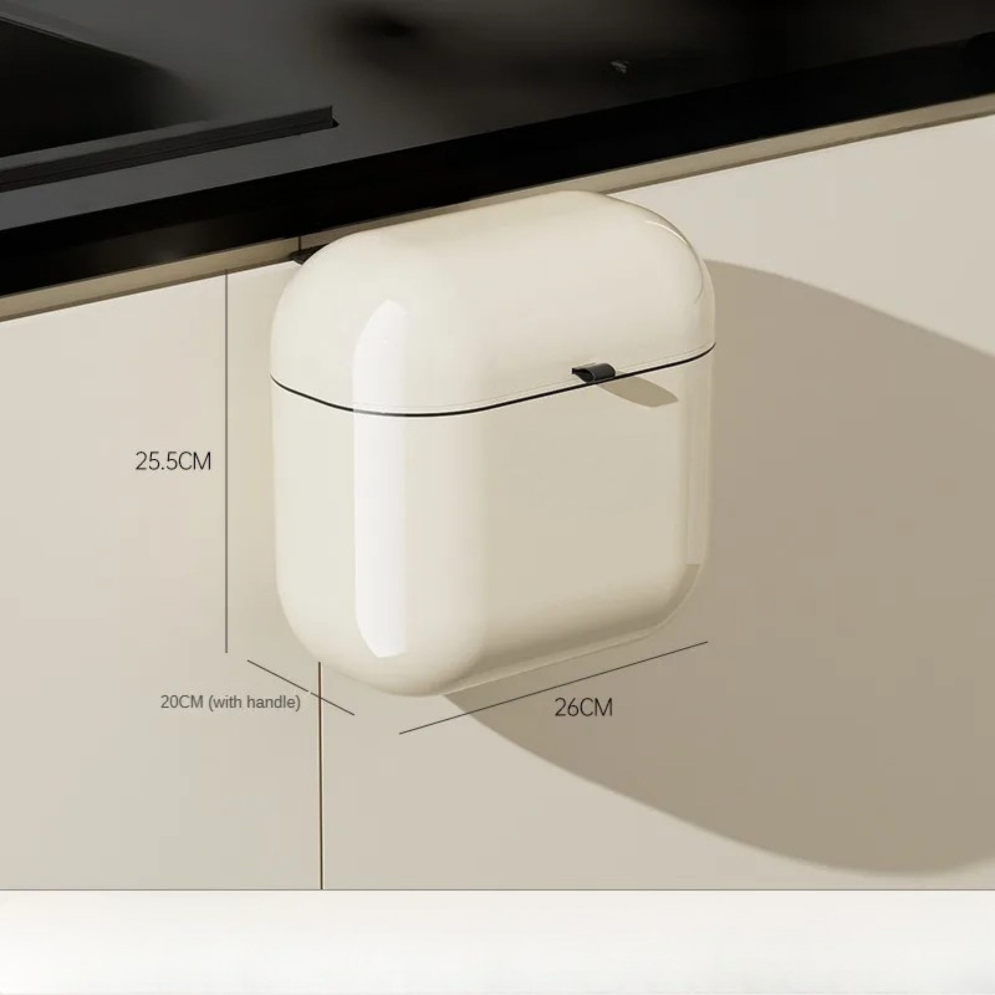 9L/12L Cremefarbener Wand-Küchen-Mülleimer mit Deckel – Stilvoll, platzsparend & hygienisch
