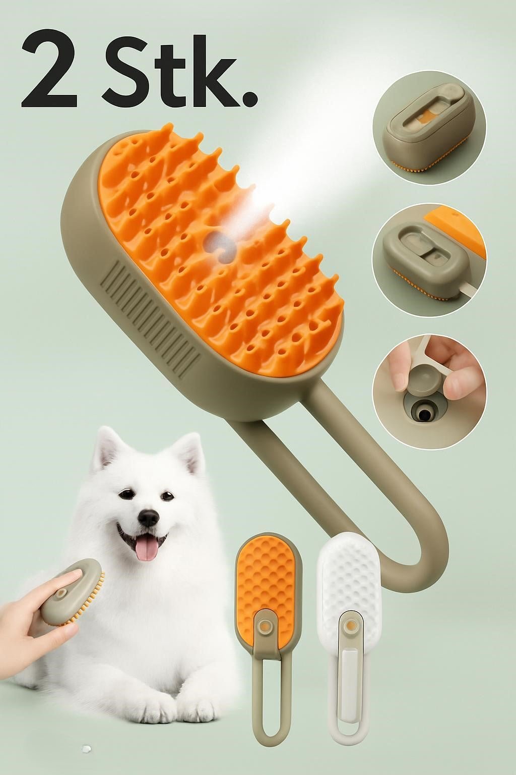 Premium 3 - in - 1 Haustierbürste – Entwirrt, massiert & entfernt lose Haare mühelos - HomiZen